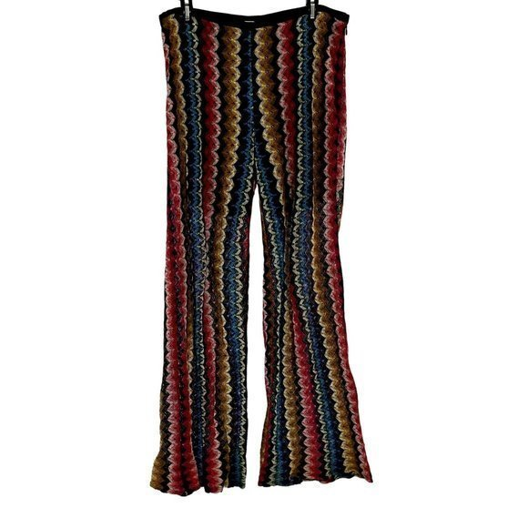 Trina Turk Penelope Wide Leg Pants Boho Beach Summer Vacation Multicolor Crochet - Picture 1 of 14